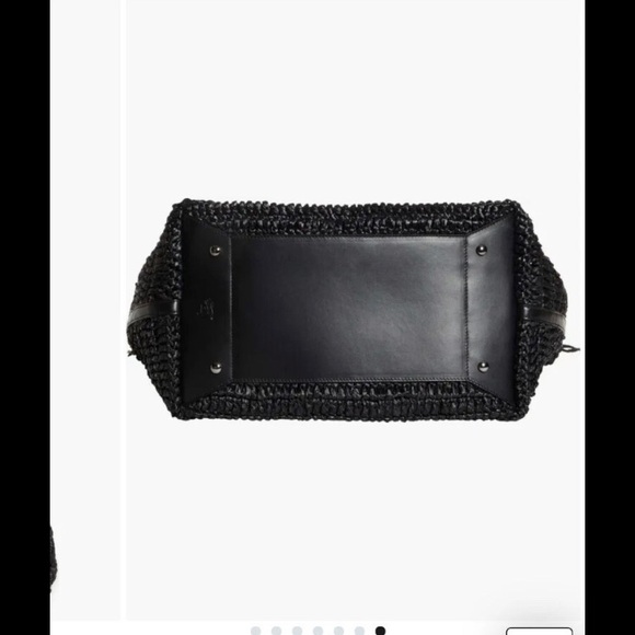 Christian Louboutin Woven Raffia Tote Bag Medium  Frangibus Black - Picture 9 of 11